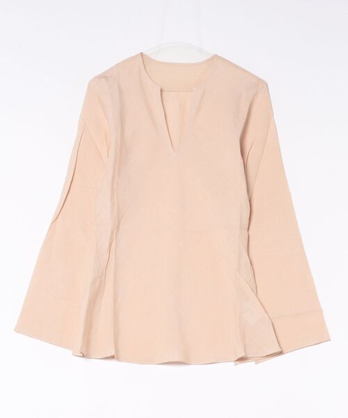 LAULEN（ローレン）の「ramie blend slit cuff flare blouse /ラミーブレンドフレアチュニックブラウス（シャツ/ブラウス・レディース・ピンク/ホワイト/ブラック・FREE）」の21枚目の写真