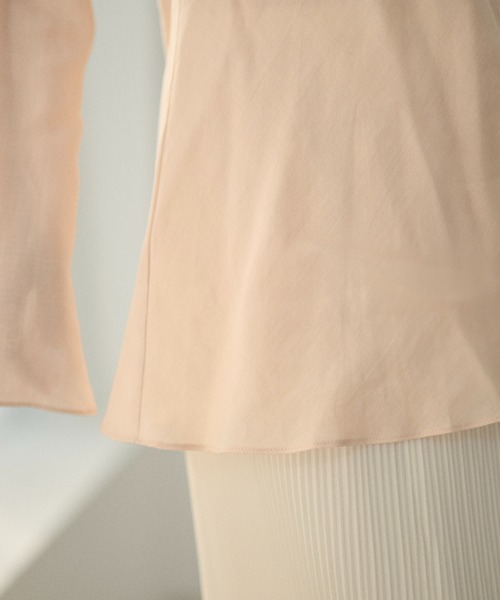 LAULEN（ローレン）の「ramie blend slit cuff flare blouse /ラミーブレンドフレアチュニックブラウス（シャツ/ブラウス・レディース・ピンク/ホワイト/ブラック・FREE）」の18枚目の写真