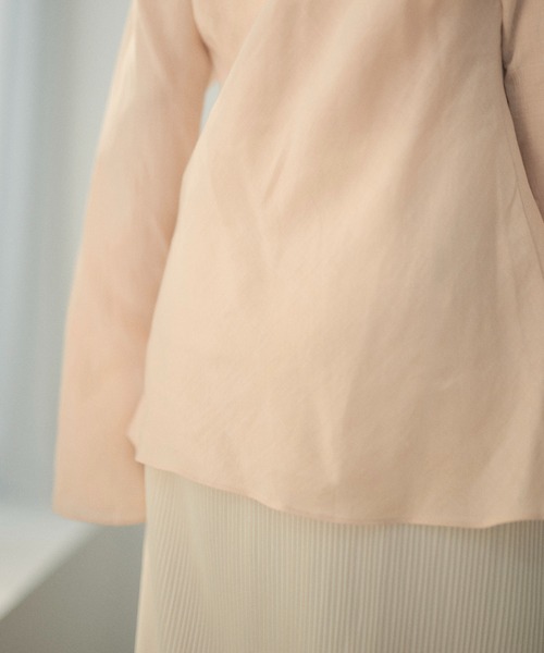 LAULEN（ローレン）の「ramie blend slit cuff flare blouse /ラミーブレンドフレアチュニックブラウス（シャツ/ブラウス・レディース・ピンク/ホワイト/ブラック・FREE）」の20枚目の写真