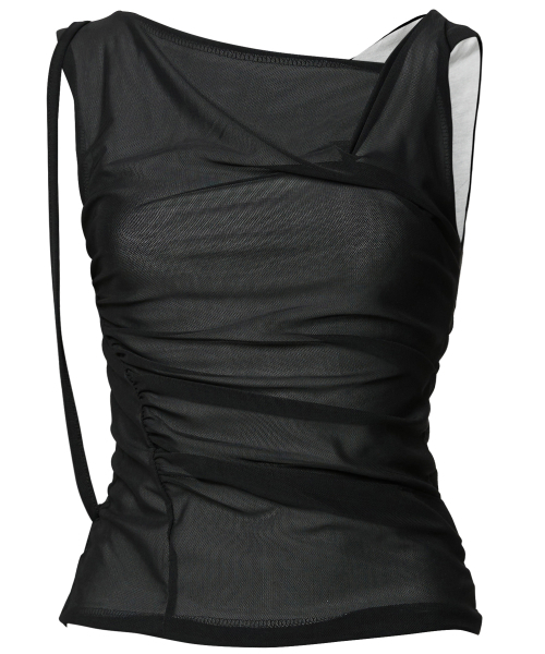 FLAREUP(フレアアップ)の「Draped Mesh Layered Sleeveless (FL-116_Black)(Tシャツ/カットソー・レディース・ブラック・1/2)」の10枚目の写真