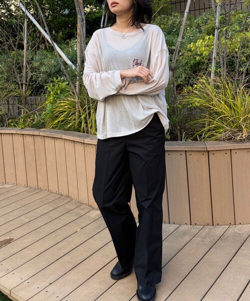 St.Johns 3rd club(セントジョンズサードクラブ)の「【ST.JOHNS 3RD CLUB/セントジョンズサードクラブ】シアーロゴロンTee2(Tシャツ/カットソー・レディース・グレイッシュベージュ/ダークブラウン・フリー)」の20枚目の写真