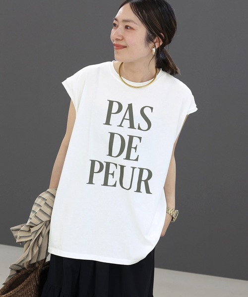 Aletta vita(アレッタビータ)の「綿天竺ロゴプリントフレンチカットソー(Tシャツ/カットソー・レディース・チャコール/レッド/オフホワイト・M)」の22枚目の写真