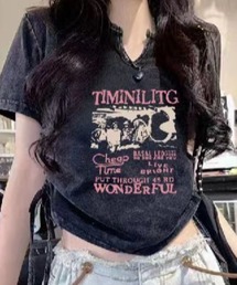 【26年春夏新作】アソートデザイン ウォッシュ加工 サイドギャザーTシャツ