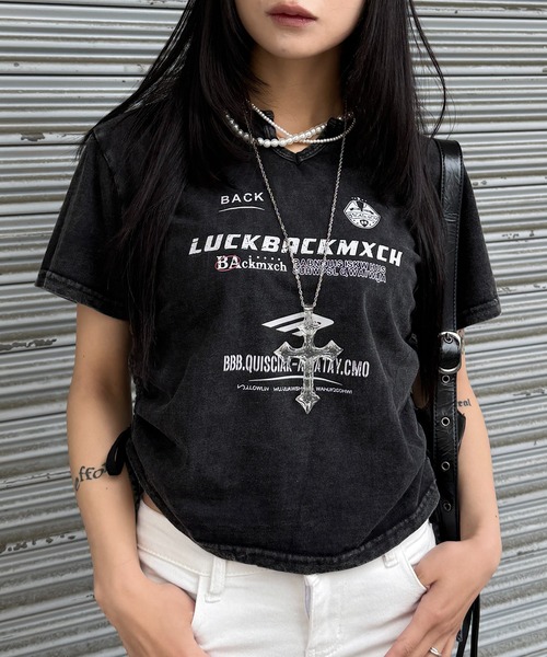 lilful(リルフル)の「【26年春夏新作】アソートデザイン ウォッシュ加工 サイドギャザーTシャツ(Tシャツ/カットソー・レディース・その他1/その他2/その他3・F)」の12枚目の写真