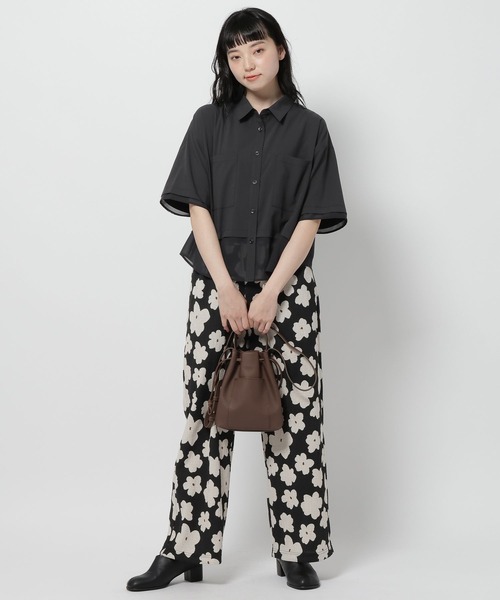 niko and...（ニコアンド）の「コタットシアードッキングシャツ（シャツ/ブラウス・レディース・ライトブルー/ベージュ/ブラック・LARGE/MEDIUM）」の7枚目の写真