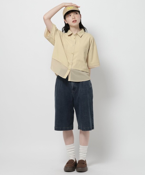niko and...（ニコアンド）の「コタットシアードッキングシャツ（シャツ/ブラウス・レディース・ライトブルー/ベージュ/ブラック・LARGE/MEDIUM）」の10枚目の写真