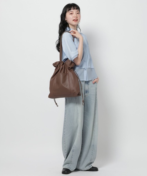 niko and...（ニコアンド）の「コタットシアードッキングシャツ（シャツ/ブラウス・レディース・ライトブルー/ベージュ/ブラック・LARGE/MEDIUM）」の13枚目の写真