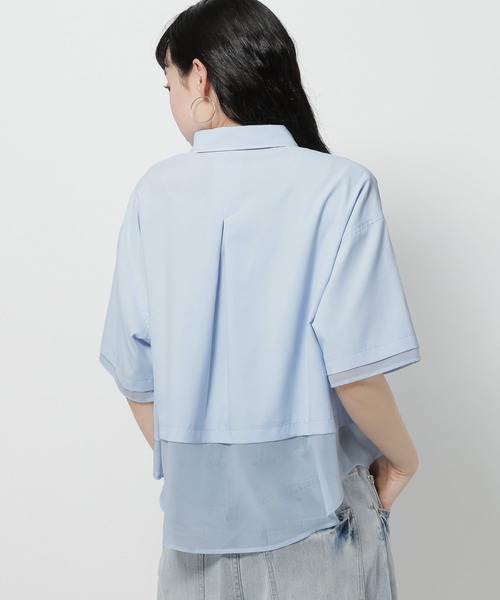 niko and...（ニコアンド）の「コタットシアードッキングシャツ（シャツ/ブラウス・レディース・ライトブルー/ベージュ/ブラック・LARGE/MEDIUM）」の16枚目の写真