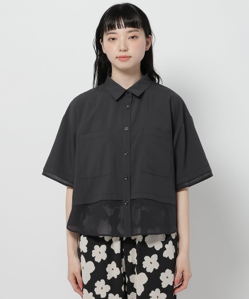 niko and...（ニコアンド）の「コタットシアードッキングシャツ（シャツ/ブラウス・レディース・ライトブルー/ベージュ/ブラック・LARGE/MEDIUM）」の17枚目の写真