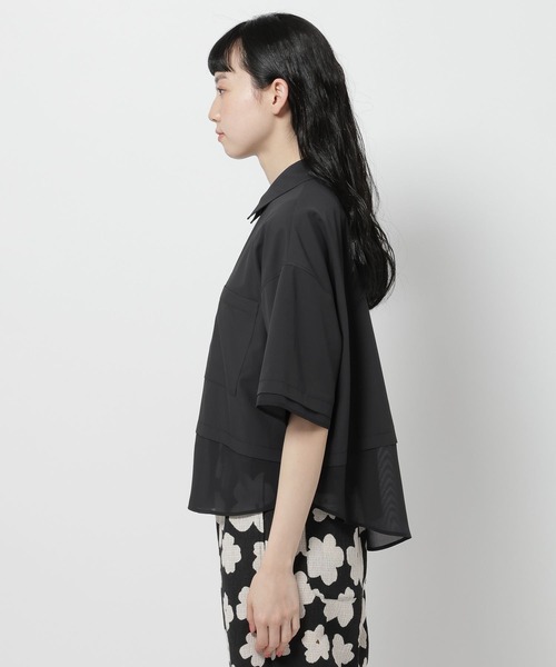 niko and...（ニコアンド）の「コタットシアードッキングシャツ（シャツ/ブラウス・レディース・ライトブルー/ベージュ/ブラック・LARGE/MEDIUM）」の18枚目の写真