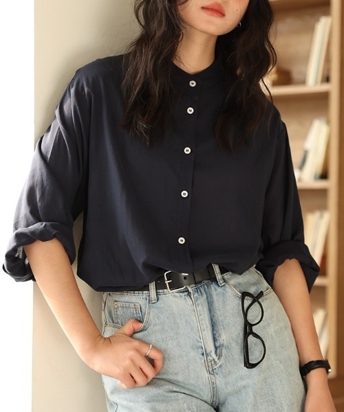 CHUN CHUN NOTES(チュンチュンノーツ)の「26SS/テンセルリネンバンドカラーシアーシャツ(シャツ/ブラウス・レディース・ネイビー/ホワイト/ピンク/ブルー・M)」の16枚目の写真