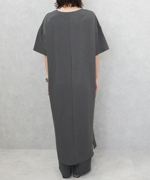 SELECT LEVERY（セレクトリベリー）の「シワになりにくい ジャガード半袖ワンピース（ワンピース・レディース・アイボリー/ブラック/チャコール・MEDIUM/LARGE）」の6枚目の写真