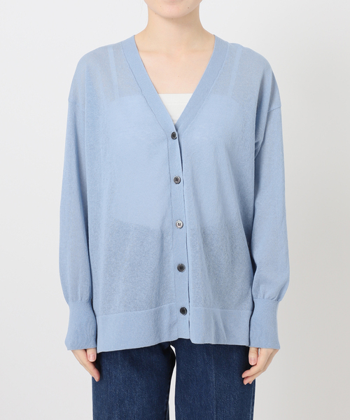 B.C STOCK（ベーセーストック）の「《追加7》手洗い可 / リネン混シアーカーディガン（ニット/セーター・レディース・ブラック/レッド/ベージュ/サックスブルー・FREE）」の21枚目の写真