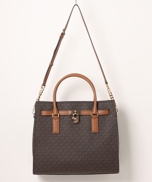 MICHAEL KORS(マイケルコース)の「HAMILTON MODERNE サッチェル ラージ - MKシグネチャー(ハンドバッグ・レディース・ブラウン系その他・FREE)」の4枚目の写真
