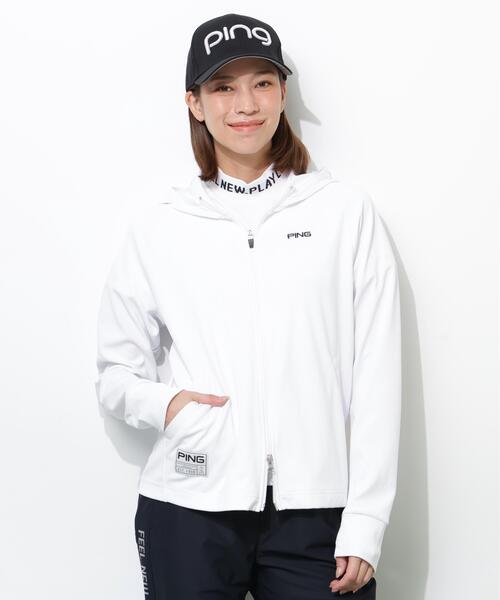 PING(ピン)の「【PING APPAREL】UVカットフルジップカットソーフーディ <GOLD> (LADIES)(Tシャツ/カットソー・レディース・ホワイト/ブラック・M/S/L/LL)」の1枚目の写真