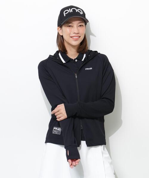 PING(ピン)の「【PING APPAREL】UVカットフルジップカットソーフーディ <GOLD> (LADIES)(Tシャツ/カットソー・レディース・ホワイト/ブラック・M/S/L/LL)」の3枚目の写真