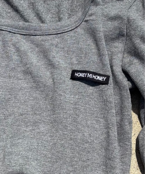HONEY MI HONEY(ハニーミーハニー)の「honey logo u-neck t-shirt(Tシャツ/カットソー・レディース・ブラック/グレー/ホワイト・FREE)」の11枚目の写真
