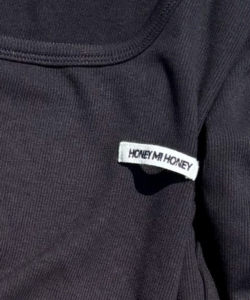 HONEY MI HONEY(ハニーミーハニー)の「honey logo u-neck t-shirt(Tシャツ/カットソー・レディース・ブラック/グレー/ホワイト・FREE)」の12枚目の写真
