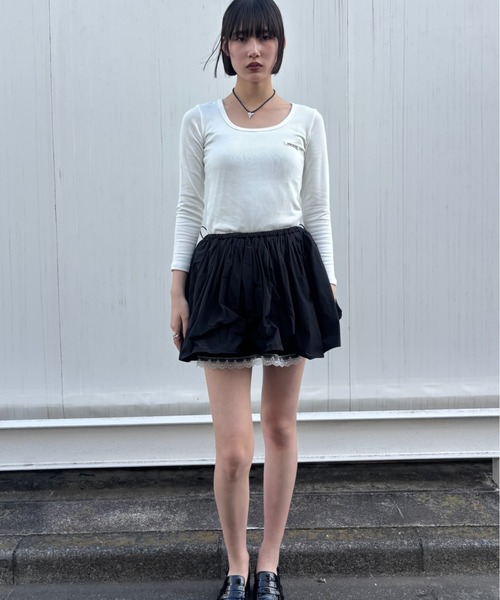 HONEY MI HONEY(ハニーミーハニー)の「honey logo u-neck t-shirt(Tシャツ/カットソー・レディース・ブラック/グレー/ホワイト・FREE)」の7枚目の写真