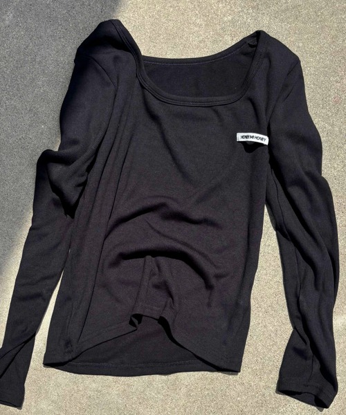 HONEY MI HONEY(ハニーミーハニー)の「honey logo u-neck t-shirt(Tシャツ/カットソー・レディース・ブラック/グレー/ホワイト・FREE)」の13枚目の写真