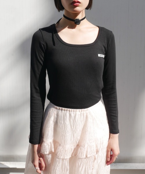 HONEY MI HONEY(ハニーミーハニー)の「honey logo u-neck t-shirt(Tシャツ/カットソー・レディース・ブラック/グレー/ホワイト・FREE)」の19枚目の写真