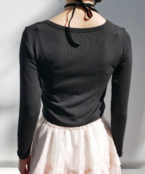 HONEY MI HONEY(ハニーミーハニー)の「honey logo u-neck t-shirt(Tシャツ/カットソー・レディース・ブラック/グレー/ホワイト・FREE)」の17枚目の写真