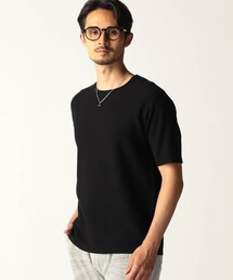NICOLE CLUB FOR MEN | 変形カノコ編み半袖ニット(ニット/セーター)