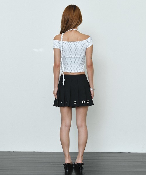 Midnight Move(ミッドナイトムーブ)の「A'GEM/9 × .kom 『MIDNIGHT MOVE/ミッドナイトムーブ』 off dot tee/オフドットトップス(Tシャツ/カットソー・レディース・ネイビー/ホワイト・FREE)」の7枚目の写真