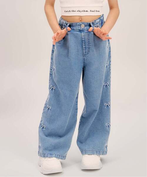 minimal(ミニマル)の「【接触冷感】グラフィックアソートデニムワイドパンツ(その他パンツ・キッズ・ブルー/ライトブルー/サックスブルー・100cm/110cm/130cm/120cm/140cm)」の1枚目の写真