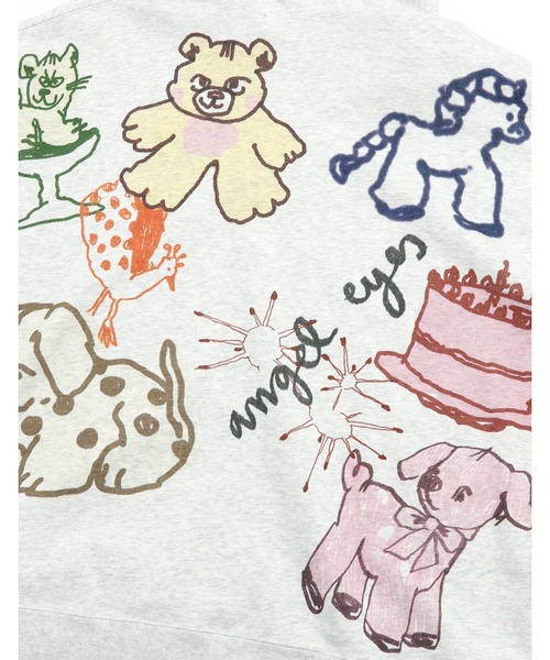 Little sunny bite(リトルサニーバイト)の「little sunny bite x Paula Grenouille doodle hoodie(パーカー・レディース・イエロー/ブルー/オートミール・SMALL/MEDIUM)」の15枚目の写真