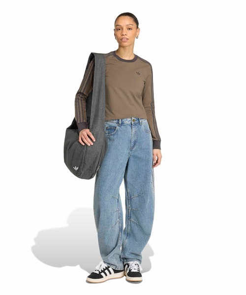 adidas(アディダス)の「adidas HIGH RISE BARREL LEG DENIM PANT / アディダス ハイライズ バレル レッグ デニム パンツ(デニムパンツ・レディース・ライトインディゴブルー・25inch/24inch/26inch)」の9枚目の写真