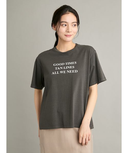 Mila Owen(ミラオーウェン)の「ヴィンテージライクグラフィックTシャツ(Tシャツ/カットソー・レディース・ベージュ/カーキ/チャコールグレー/ホワイト・F)」の6枚目の写真