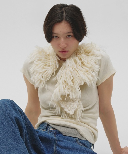 TODAYFUL（トゥデイフル）の「Fringe Knit Collar（付け襟・レディース・キナリ・FREE）」の2枚目の写真