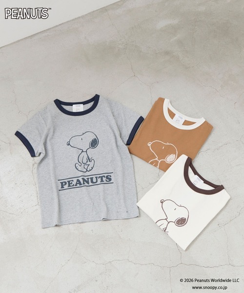 LOWRYS FARM(ローリーズファーム)の「【SNOOPY】リンガーTシャツ(Tシャツ/カットソー・レディース・ブラウン系その他/アイボリー/グレー・FREE)」の4枚目の写真