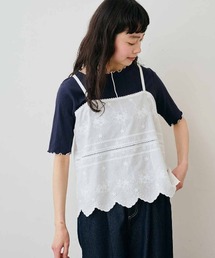 リブ イン コンフォート 人気スタイリスト石上美津江さんとつくった スカラップレースのキャミソールビスチェ〈オフホワイト〉