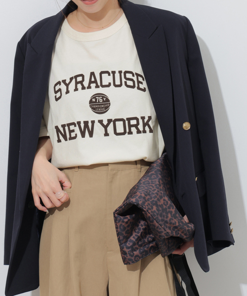 JOURNAL STANDARD relume(ジャーナルスタンダード レリューム)の「フロッキーロゴTEE(Tシャツ/カットソー・レディース・ボルドー/アイボリー/グレー/チャコールグレー・FREE)」の2枚目の写真
