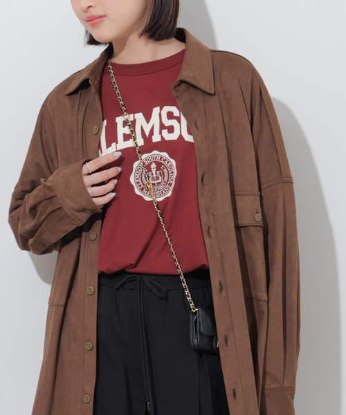 JOURNAL STANDARD relume(ジャーナルスタンダード レリューム)の「フロッキーロゴTEE(Tシャツ/カットソー・レディース・ボルドー/アイボリー/グレー/チャコールグレー・FREE)」の4枚目の写真