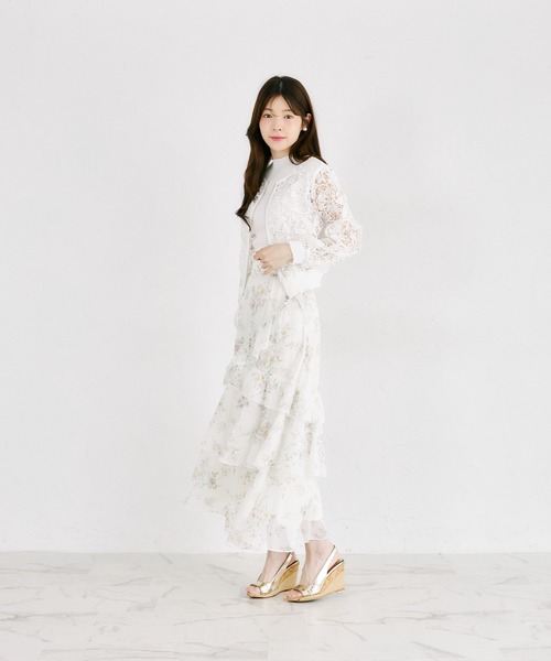 tocco closet(トッコ クローゼット)の「パールチャーム付きフラワーカットワークレースブルゾン(ブルゾン・レディース・オフホワイト・M)」の14枚目の写真