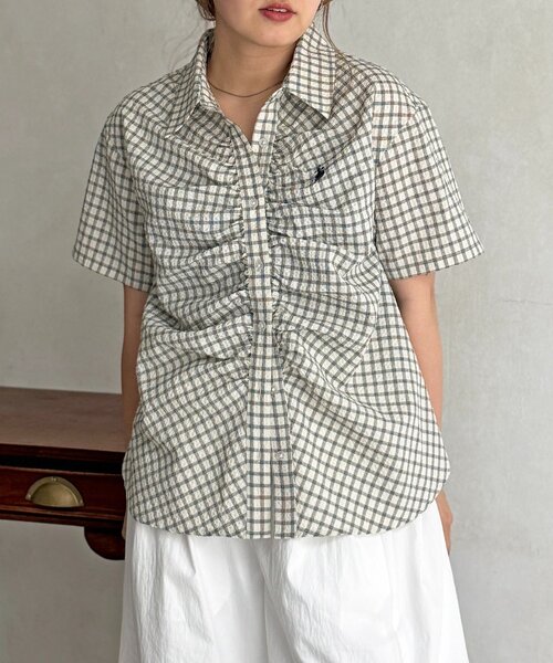 U.S. POLO ASSN.(ユーエスポロアッスン)の「シャーリング半袖シャツ(シャツ/ブラウス・レディース・レッド/ネイビー/ホワイト/イエロー・FREE)」の15枚目の写真