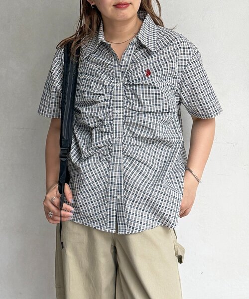 U.S. POLO ASSN.(ユーエスポロアッスン)の「シャーリング半袖シャツ(シャツ/ブラウス・レディース・レッド/ネイビー/ホワイト/イエロー・FREE)」の21枚目の写真