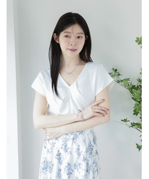 fifth(フィフス)の「フロントツイスト半袖カットソー(Tシャツ/カットソー・レディース・ホワイト/ブラック/ライトブルー・M)」の14枚目の写真