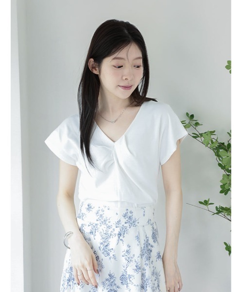 fifth(フィフス)の「フロントツイスト半袖カットソー(Tシャツ/カットソー・レディース・ホワイト/ブラック/ライトブルー・M)」の13枚目の写真