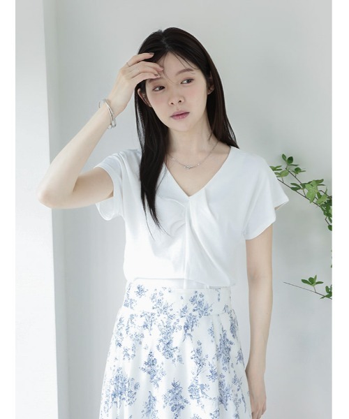 fifth(フィフス)の「フロントツイスト半袖カットソー(Tシャツ/カットソー・レディース・ホワイト/ブラック/ライトブルー・M)」の15枚目の写真