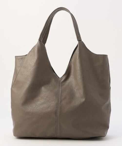 MICO COULIER(ミコクリエ)の「ミニポーチ付きセンターVカットトートバッグ(トートバッグ・レディース・ブラック/グレイッシュベージュ・FREE)」の22枚目の写真