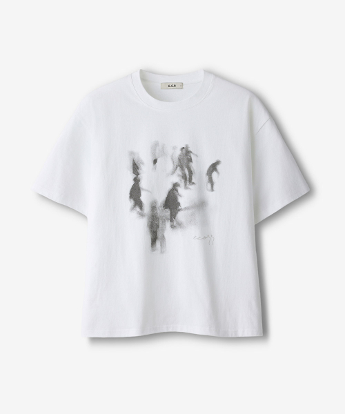 ECORR(エコル)の「ミラージュアートワーククロップ半袖Tシャツ_ホワイト(Tシャツ/カットソー・レディース・その他・M/L/XL)」の2枚目の写真