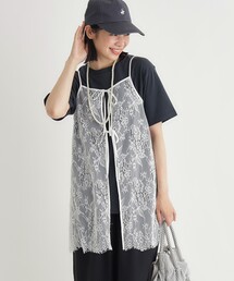 HONEYSUCKLE ROSE | マエアキリボンレースキャミ(Tシャツ/カットソー)