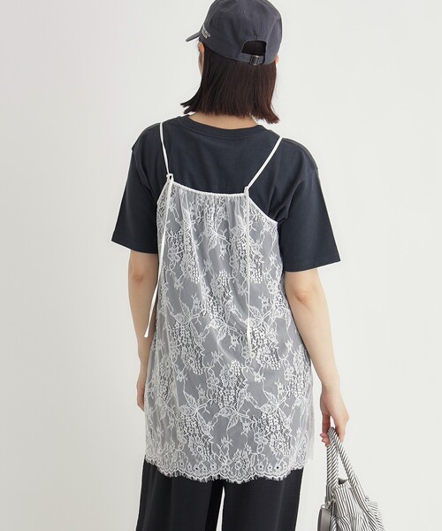 HONEYSUCKLE ROSE（ハニーサックルローズ）の「マエアキリボンレースキャミ（Tシャツ/カットソー・レディース・ブラック/ホワイト・05/04）」の5枚目の写真