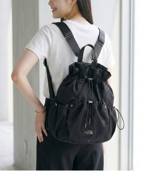 THE NORTH FACE(ザノースフェイス)の「【THE NORTH FACE/ザノースフェイス】3WAY 巾着型 ショルダー ボディバッグ リュック バックパック/BONNEY PACK M/ユニセックス(バックパック/リュック・レディース・ブラック/クリーム/スモークピンク・ONE SIZE)」の12枚目の写真