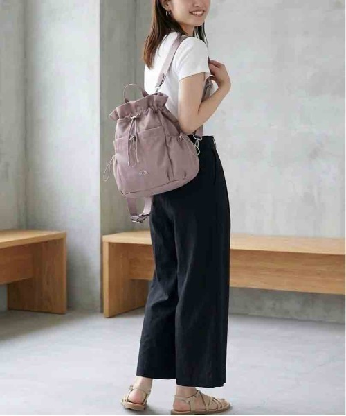THE NORTH FACE(ザノースフェイス)の「【THE NORTH FACE/ザノースフェイス】3WAY 巾着型 ショルダー ボディバッグ リュック バックパック/BONNEY PACK M/ユニセックス(バックパック/リュック・レディース・ブラック/クリーム/スモークピンク・ONE SIZE)」の18枚目の写真