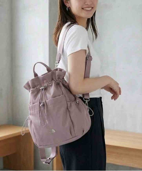 THE NORTH FACE(ザノースフェイス)の「【THE NORTH FACE/ザノースフェイス】3WAY 巾着型 ショルダー ボディバッグ リュック バックパック/BONNEY PACK M/ユニセックス(バックパック/リュック・レディース・ブラック/クリーム/スモークピンク・ONE SIZE)」の20枚目の写真
